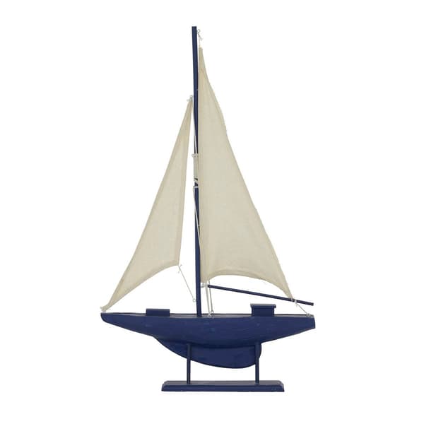 9th & Pike® Dark Blue Wood Coastal Sail Sculpture