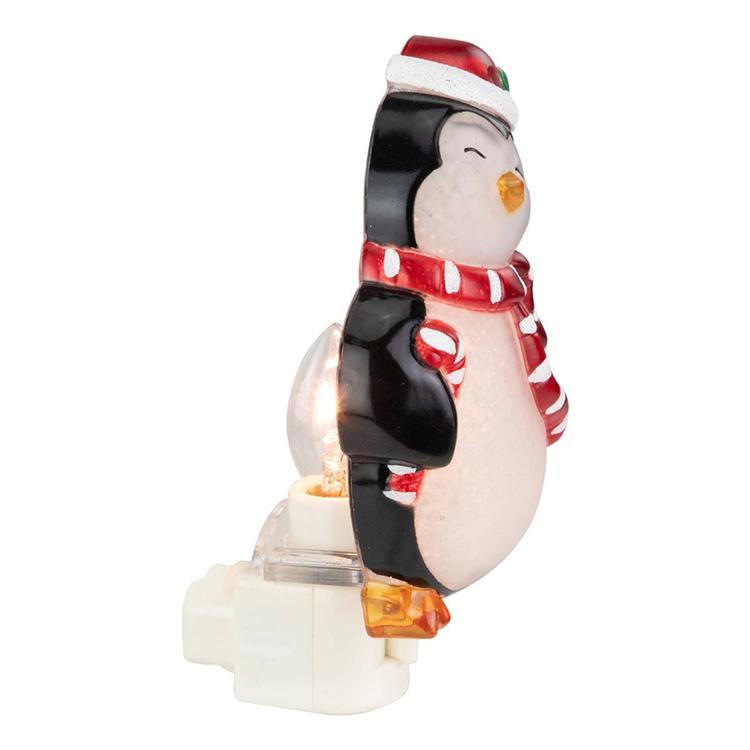Northlight Seasonal Happy Santa Hat Penguin Christmas Nightlight