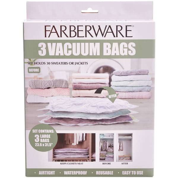 Farberware&#40;R&#41; Large Vacuum Storage Bags - Set of 3 - image 