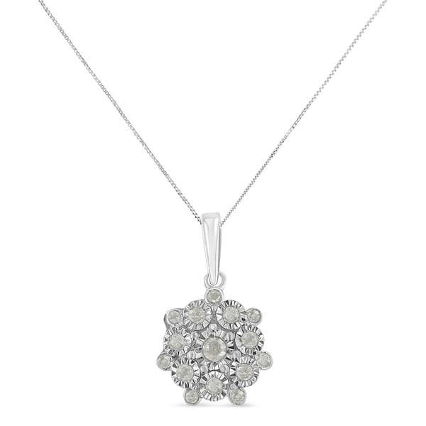 Diamond Classics&#40;tm&#41; 1/4ctw. Diamond Floral Cluster Pendant - image 