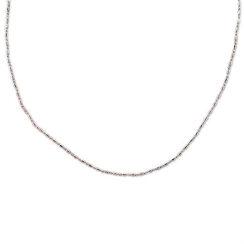 Sterling Silver 20in. Diamond Cut Bead Necklace - image 