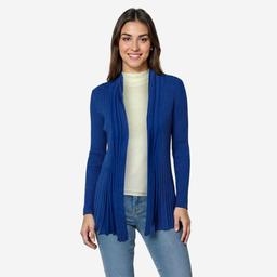 Women Birch Long Sleeve Solid Fine Gauge Rib Cardigan