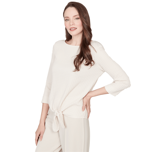 Womens Emaline Key Items 3/4 Sleeve Twist Front Knit Sweater
