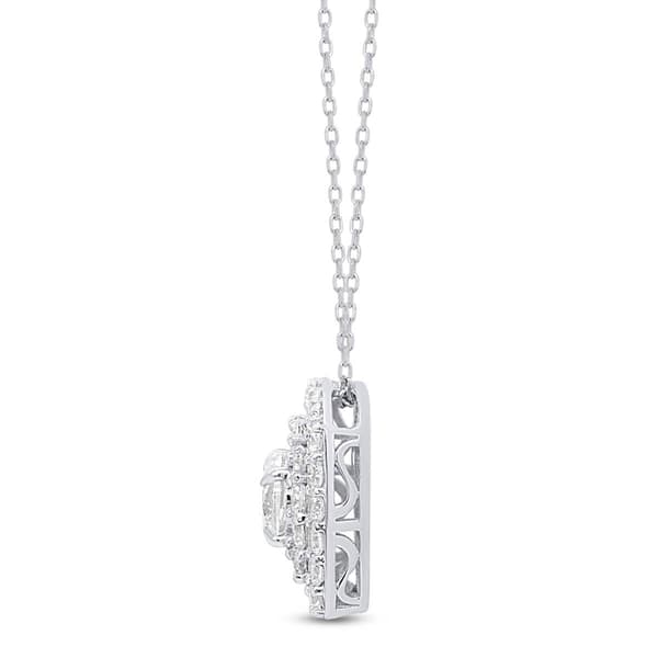 Nova Star® Lab Grown Diamond Cushion Double Halo Pendant