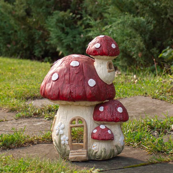 Northlight Seasonal 18in. Mushroom House Outdoor Garden Statue