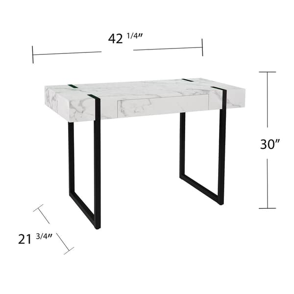 Southern Enterprises Rangley Modern Faux Marble Desk