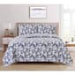 Dan River 3pc. Silver Floral Reversible Printed Quilt Set - image 1