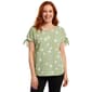 Womens C''est La Vie Tie Short Sleeve Dot Crinkle Blouse - image 1