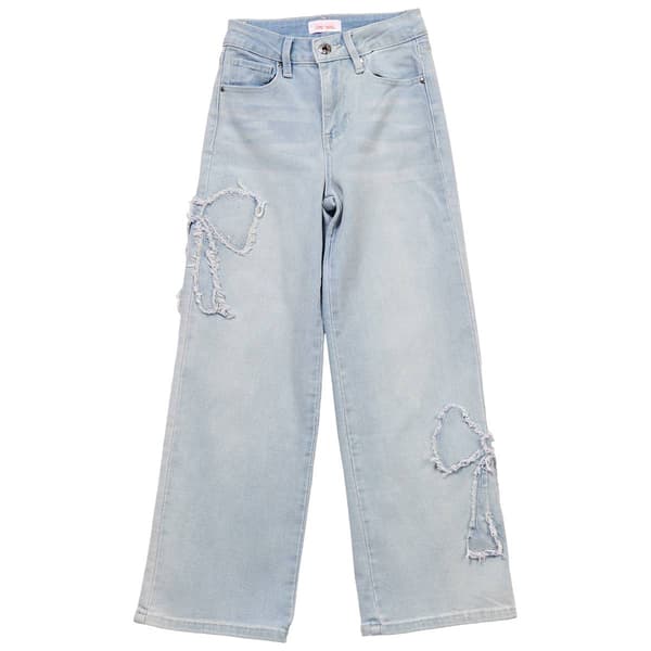 Girls (7-14) YMI(R) Wide Leg Bow Patchwork Jeans - image 