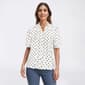 Womens Adrianna Papell Short Sleeve Crochet Trim Timeless Blouse - image 1