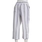 Womens Per Se Striped Linen Capri Pants- White/ Black - image 2