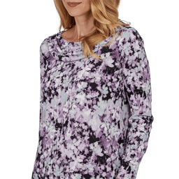 Womens Emaline Lavender Revelry Abstract Floral Blouse