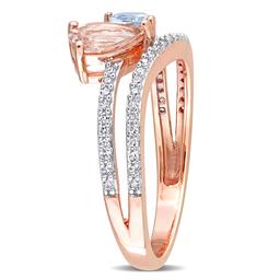 Gemstones Classics™ 10kt. Rose Gold Morganite & Aquamarine Ring