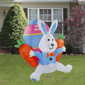 Northlight Inflatable LED Easter Bunny with Carrots Outdoor Décor - image 2