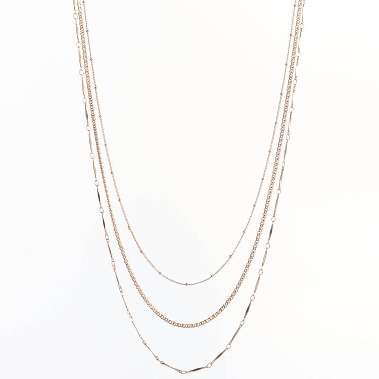 Design Collection Gold-Tone 18in. Multi Strand Necklace