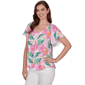 Petite Ruby Rd. Hothouse Florals Textured Floral Blouse - image 2