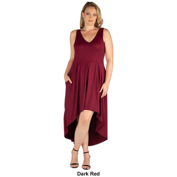 Plus Size 24/7 Comfort Apparel High Low Dress