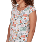Womens Emaline Key Items Cap Sleeve Tropical Postcard Tee - image 5