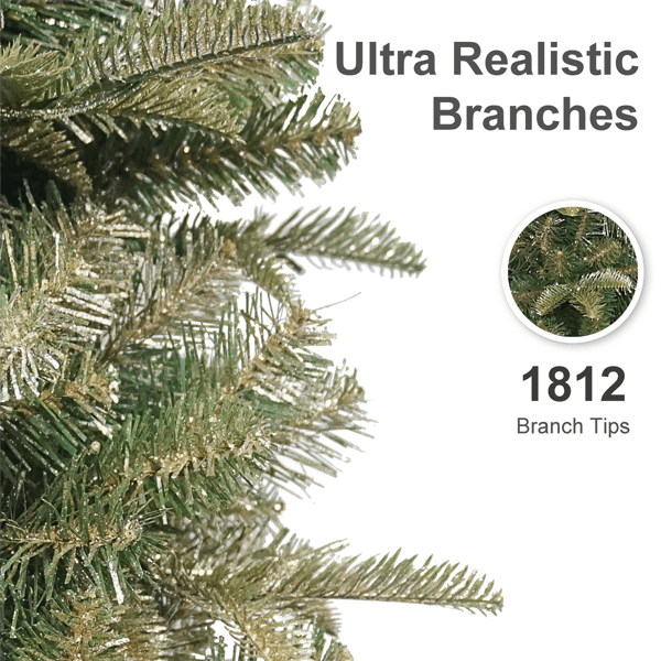 Puleo International 9ft. LED Yardley Spruce Pencil Christmas Tree