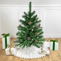 Northlight 3ft. Two Tone Buckeye Glitter Pine Full Christmas Tree