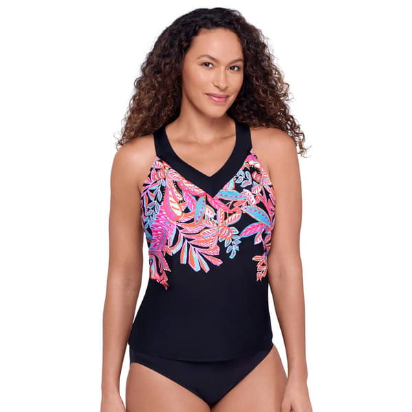 Womens American Beach Jungle Parade Tankini Swim Top - image 