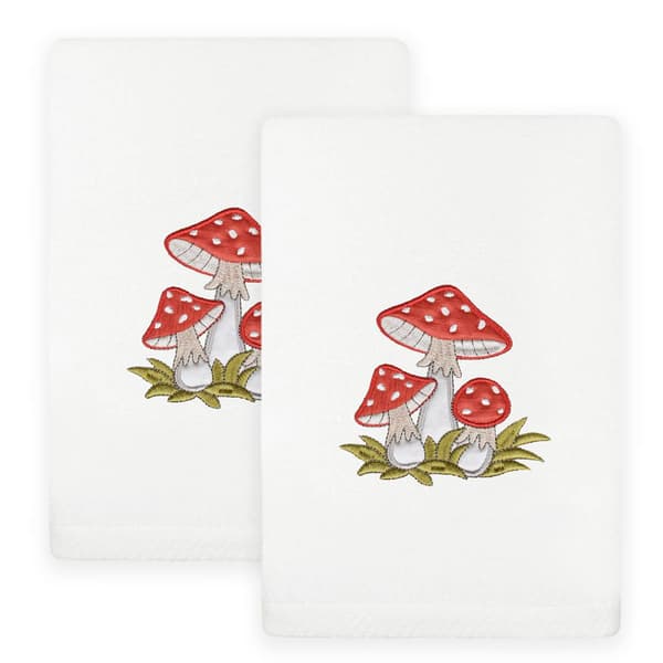 Linum Home Textiles 2pc. Spring Mushrooms Embroidered Hand Towels - image 