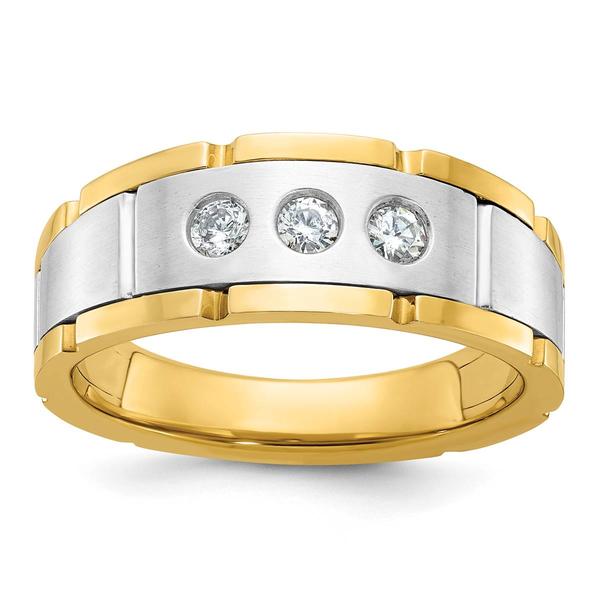 Mens Gentlemens Classics(tm) 14kt. Two Tone 1/4ctw. Diamond Ring - image 