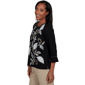 Womens Alfred Dunner Travel Advisory Leaf Embroidery Blouse - image 4