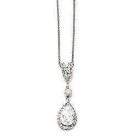 Sterling Silver Pear Necklace - 18in.