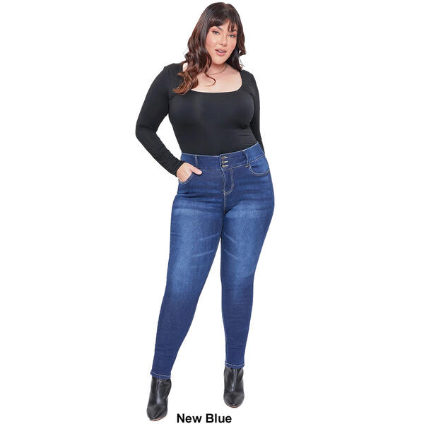Plus Size Royalty 3 Button Essential Skinny Jeans