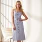 Womens Nina Leonard Sleeveless Square Neck Button Midi Dress - image 2