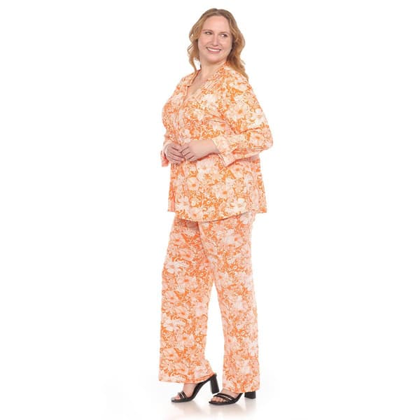 Plus Size White Mark 2pc. Floral Print Tunic and Pant Set