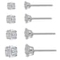 Sterling Silver Round CZ Stud Earring Set - image 1