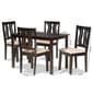 Baxton Studio Fenton Sand/Dark Brown 5pc. Dining Set - image 9