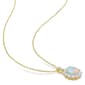 Sophia B Yellow Gold Plated Ethiopian Opal & White Topaz Pendant - image 2