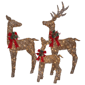 Seasonal LLC LED Natural Rattan Reindeer Family - Set of 3 - image 1