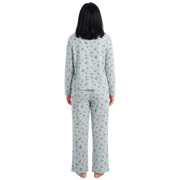 Petite Jessica Simpson Long Sleeve Roses Notch Collar Pajama Set