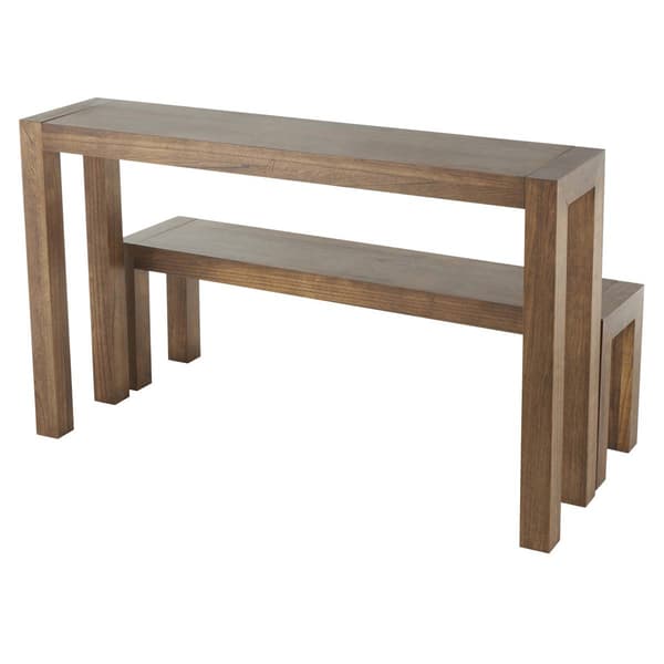9th & Pike® 2pc. Rustic Brown Wood Console Table Set