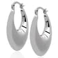 Gianni Argento Silver Plated Puffed Oval Hoop Earrings - image 1