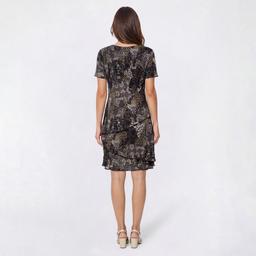 Petite Connected Apparel Tiered Patchwork Sheath Dress