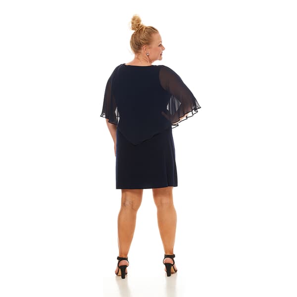 Plus Size MSK Capelet Illusion Overlay Sheath Dress