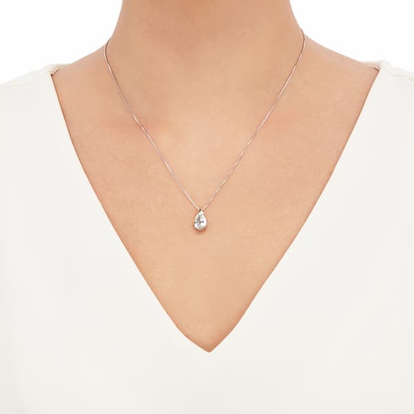 Gemstone Classics&#8482; White Topaz 10ky. & Sterling Silver Pendant