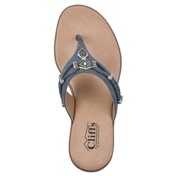 Womens Cliffs by White Mountain Bailee Denim Flip Flops