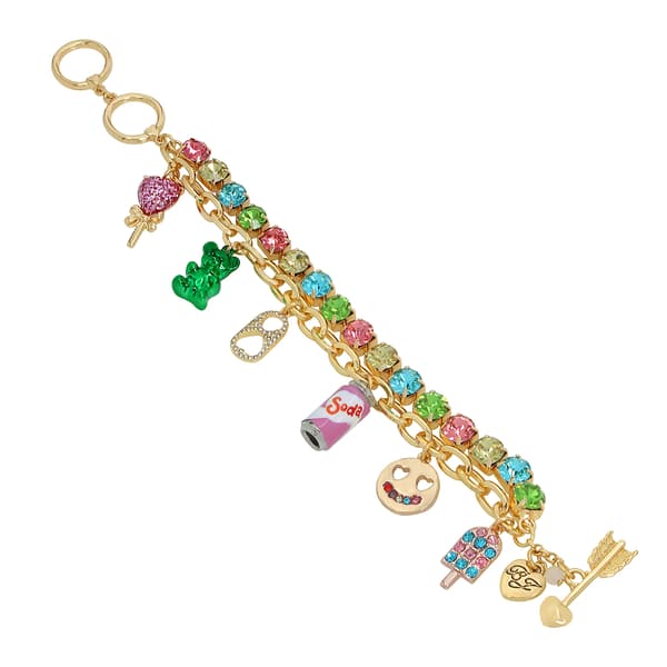 Betsey Johnson Double Row Candy Motif Charm Bracelet
