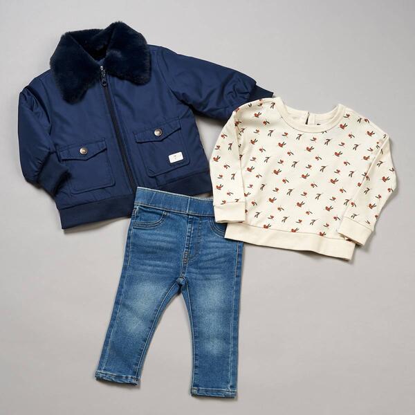 Baby Girl &#40;12-24M&#41; 7 For All Mankind 3pc. Coat & Jeans Set - image 