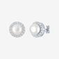 Gemstone Classics(tm) Lab Grown Sapphire Pearl Button Stud Earrings - image 1