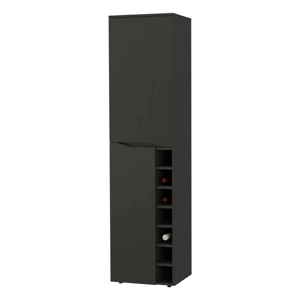 FM FURNITURE Maya Black Wengue Tall Bar Cabinet - image 
