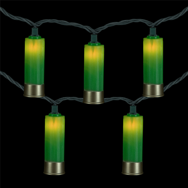 Northlight Shotgun Shells Green Patio Light Set, 10ct