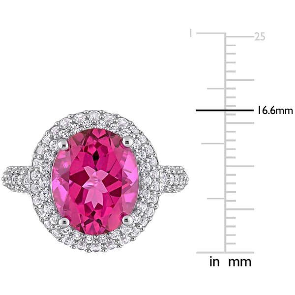 Sophia B 9 7 1/7ctw. Pink Topaz & Created White Sapphire Ring