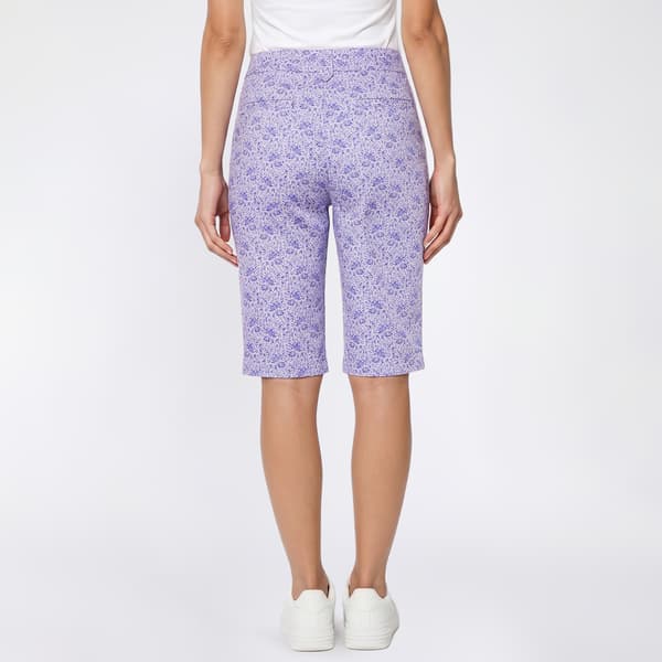 Womens Napa Valley Ditsy Floral Button Loop Bermuda Shorts